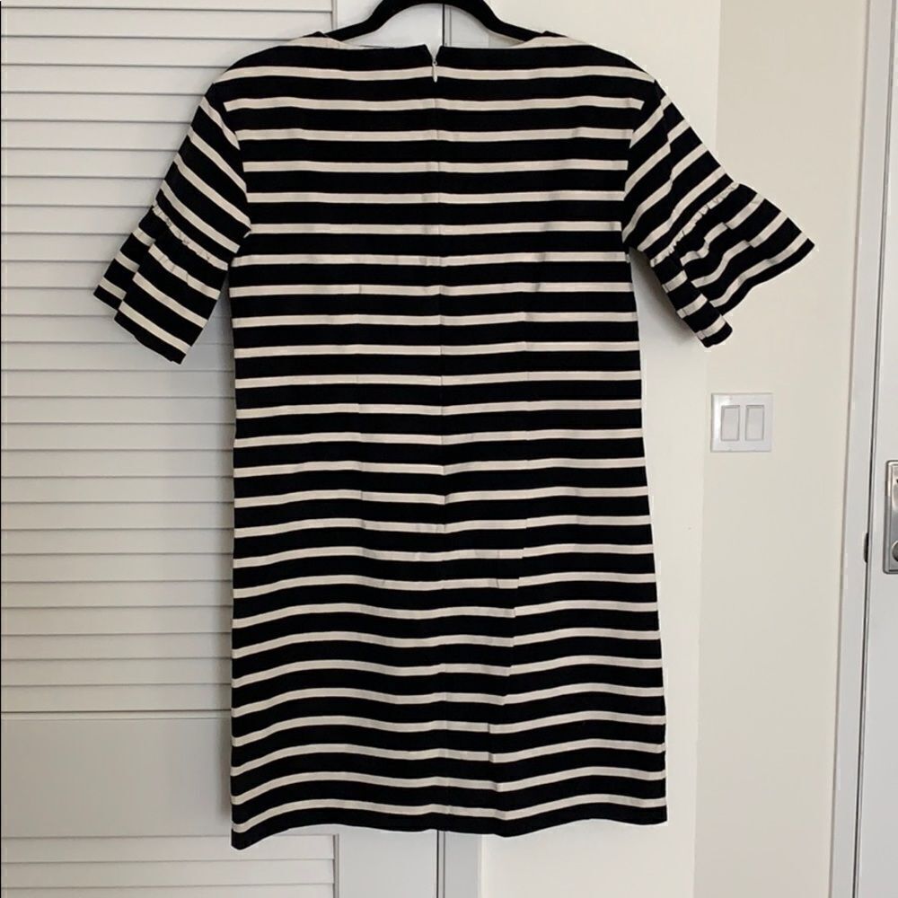 J.Crew  RUFFLED BELL-SLEEVE SHIFT DRESS IN STRIPE - Picture 5 of 5
